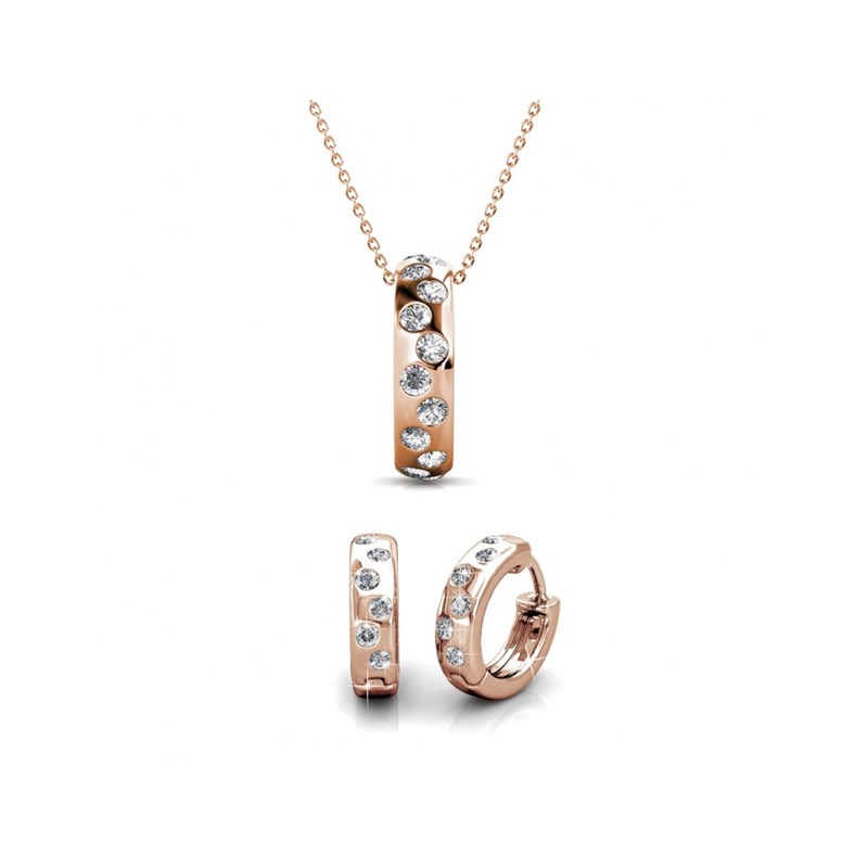 Parure Joy : Or Rosé et Cristal