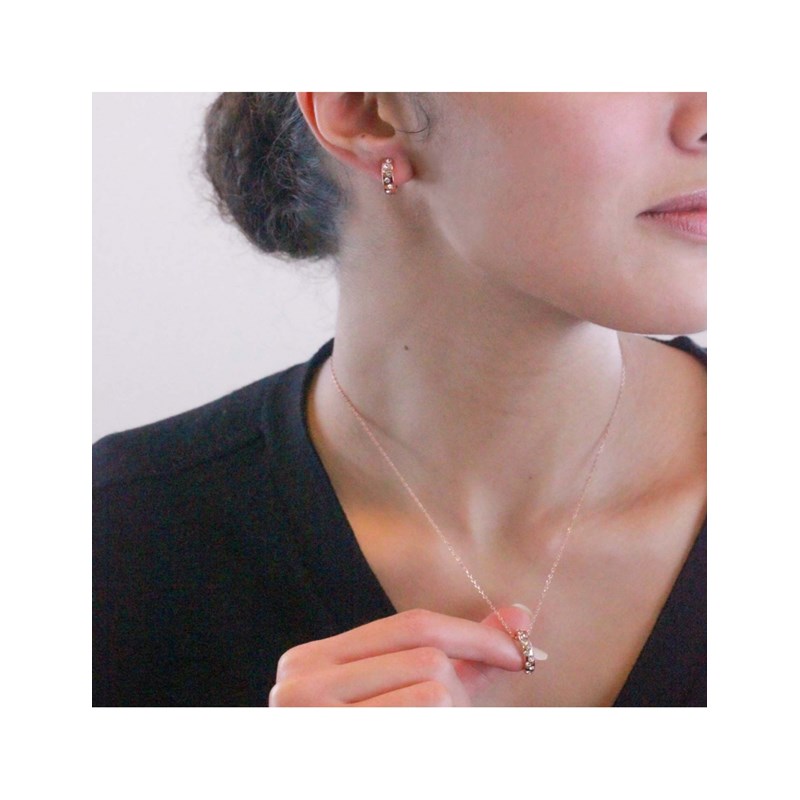 Parure Joy : Or Rosé et Cristal - vue 2