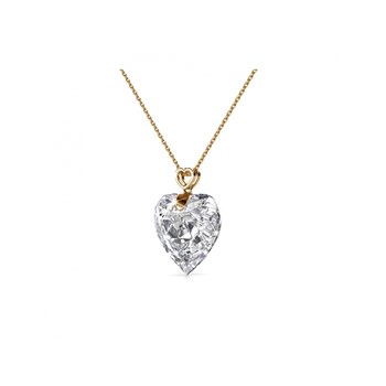 Cheery heart pendant - Gold and crystal