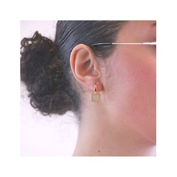 Klassieke vierkante oorbellen - Goud en Kristal