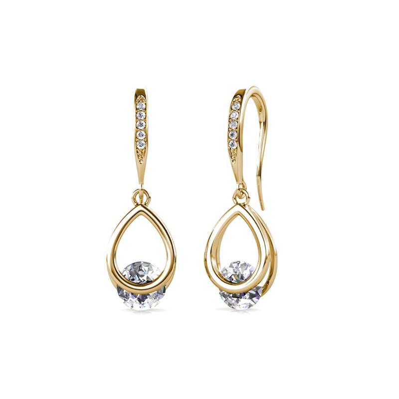 Boucles d'oreilles Tristin Hook - Doré et Cristal