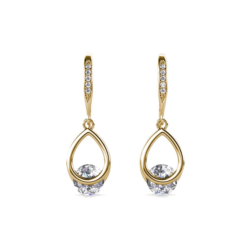 Boucles d'oreilles Tristin Hook - Doré et Cristal - vue 3