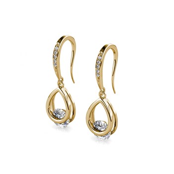 Boucles d'oreilles Tristin Hook - Doré et Cristal