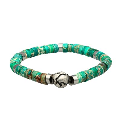 Bracelet perle turquoise homme pierres vertes - Ninanina