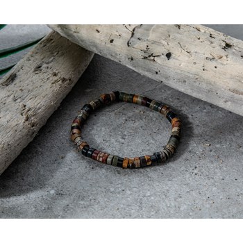Bracelet Perles Heishi Jaspe Picasso
