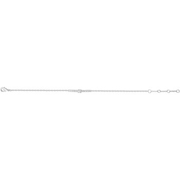 Bracelet souple mono-motif en Argent avec oxyde de zirconium blanc