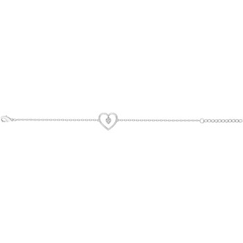 Bracelet souple mono-motif en Argent avec oxyde de zirconium blanc