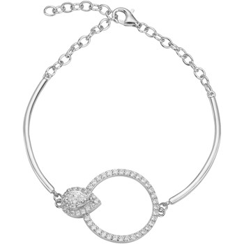 Bracelet semi-rigide en Argent avec oxyde de zirconium blanc