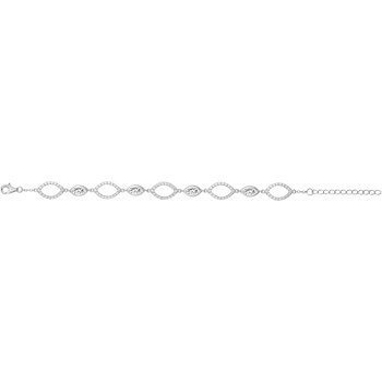 Bracelet souple multi-motifs en Argent avec oxyde de zirconium blanc