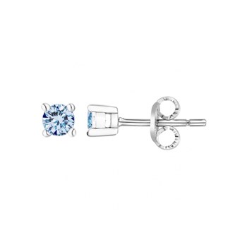 Boucles d'oreilles puces en Argent avec oxyde de zirconium bleu topaze