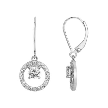 Boucles d'oreilles dormeuses en Argent avec oxyde de zirconium blanc