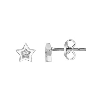 Boucles d'oreilles puces en Argent avec oxyde de zirconium blanc