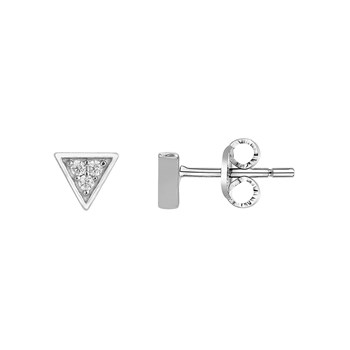 Boucles d'oreilles puces en Argent avec oxyde de zirconium blanc