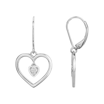 Boucles d'oreilles dormeuses en Argent avec oxyde de zirconium blanc