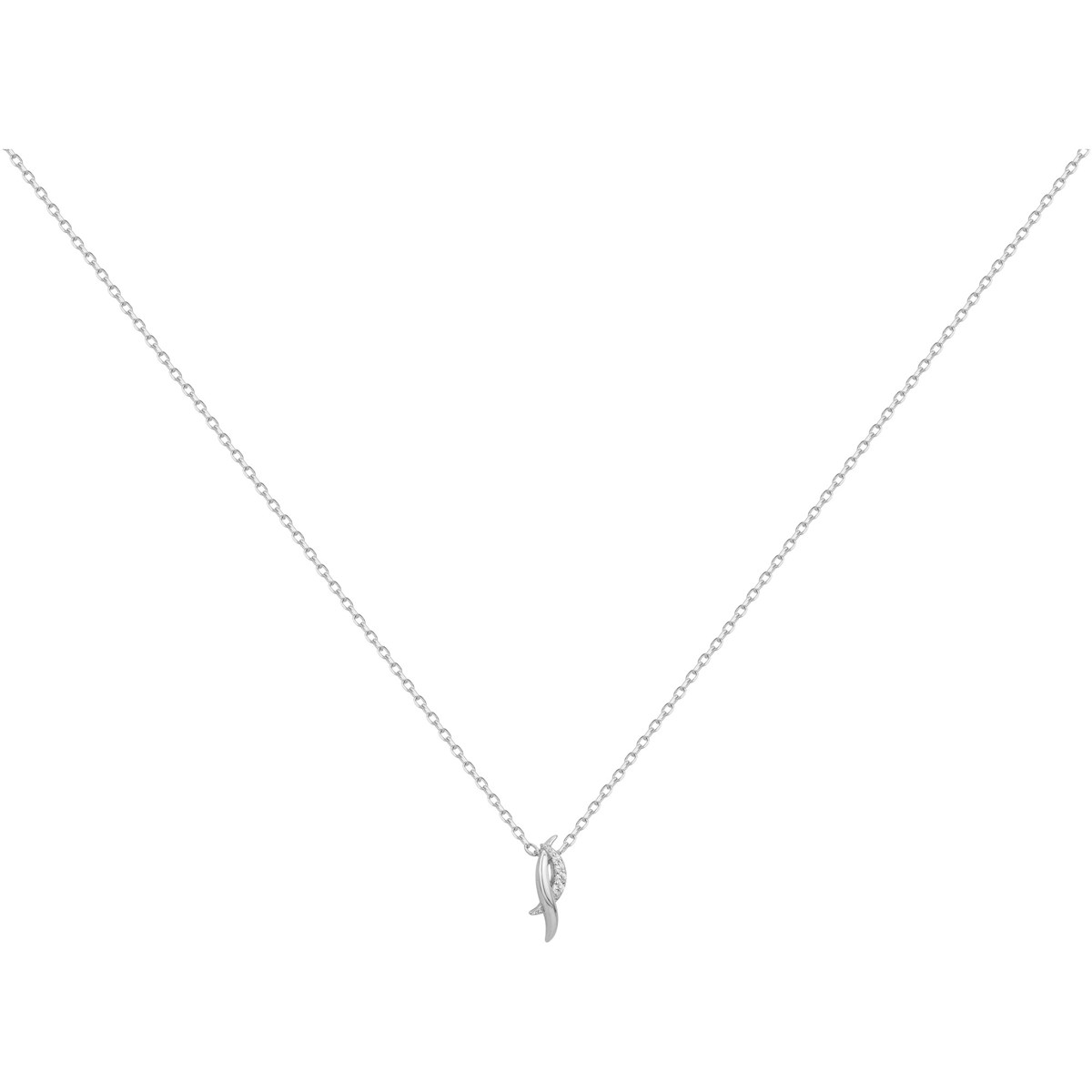Collier mono-motif en Argent avec oxyde de zirconium blanc