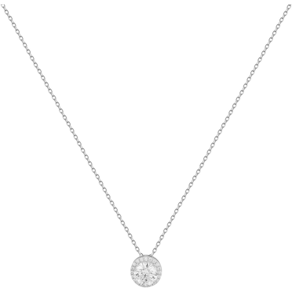 Collier mono-motif en Argent avec oxyde de zirconium blanc