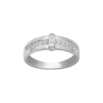Bague en Argent avec oxyde de zirconium blanc