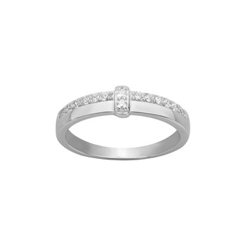 Bague en Argent avec oxyde de zirconium blanc