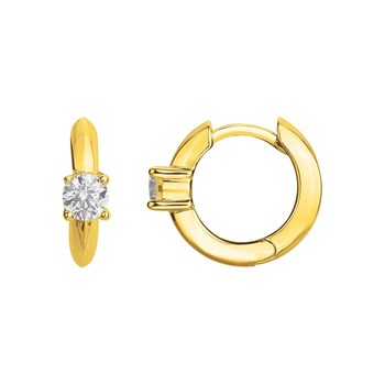 Créoles en Plaqué Or avec oxyde de zirconium blanc
