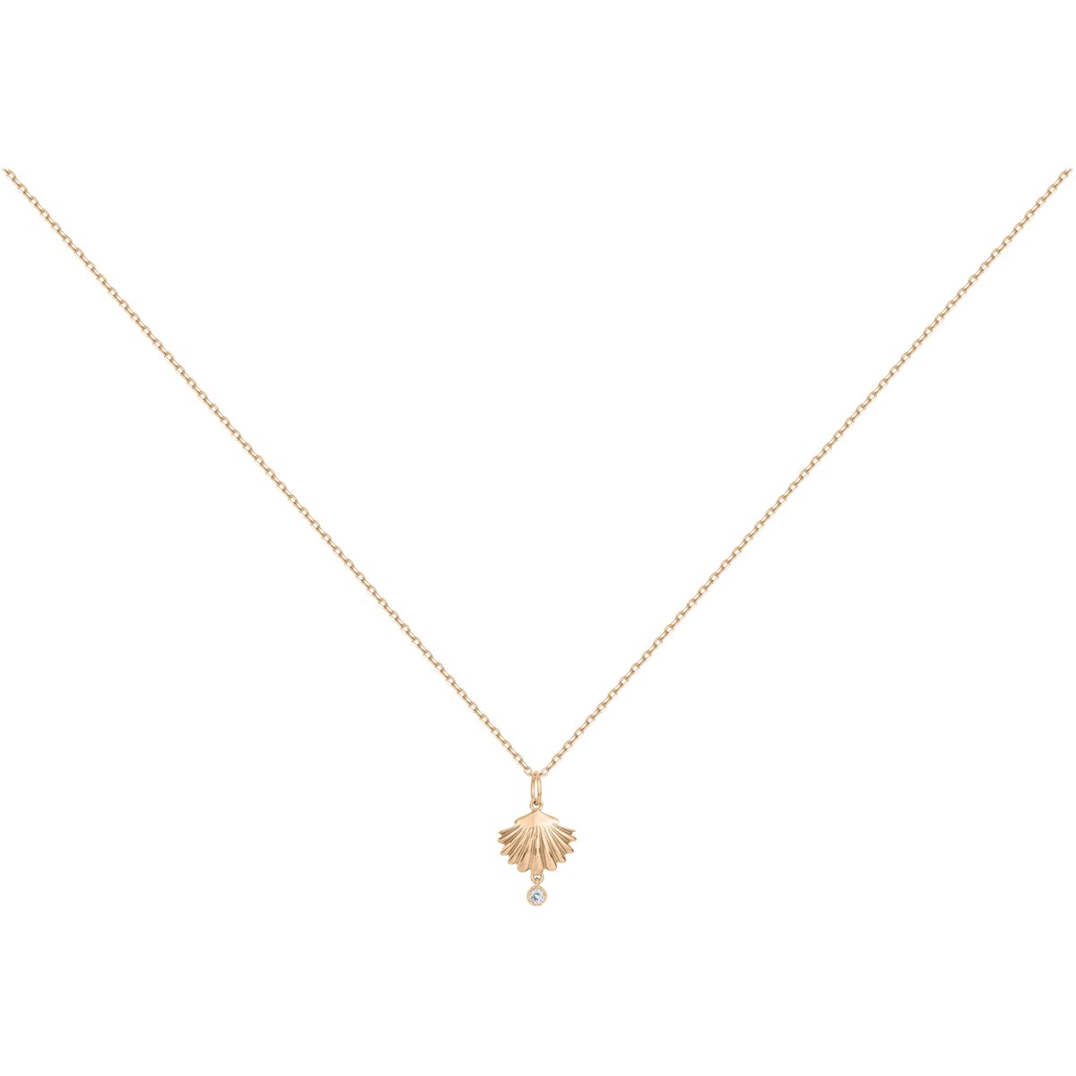 Collier mono-motif en Plaqué Or avec spinelle bleu topaze