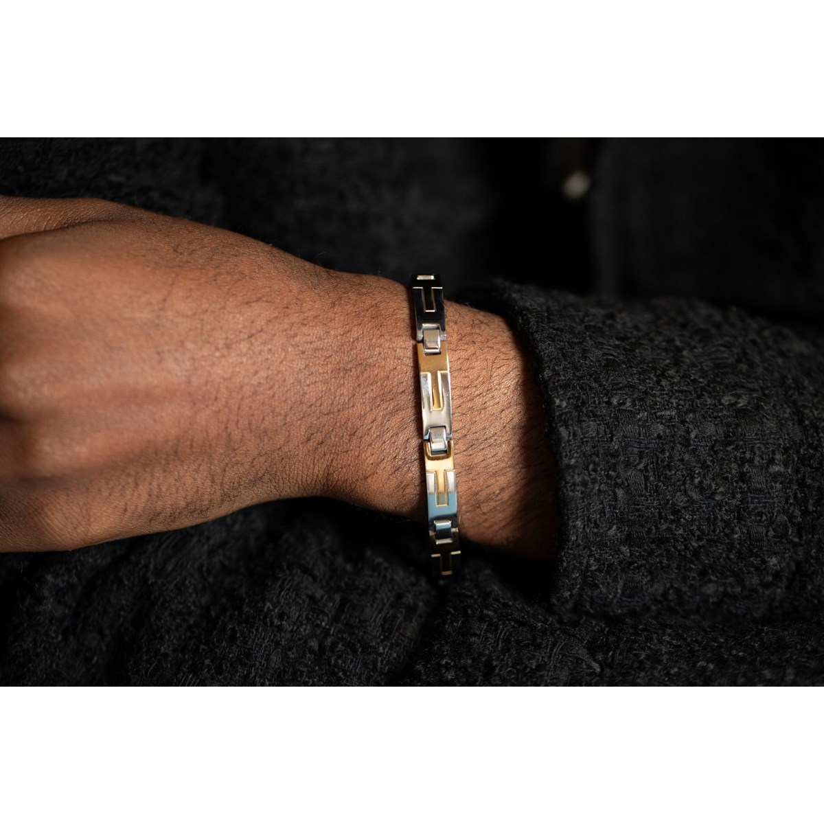 Bracelet souple multi-motifs Ismaël en Acier 316L - vue 2