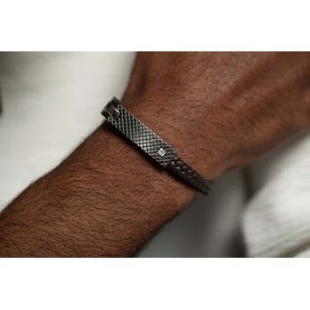 Bracelet souple Balthazar en Acier 316L avec diamant blanc