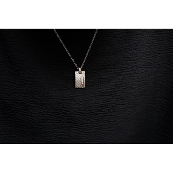 Collier mono-motif Balthazar en Acier 316L avec diamant blanc