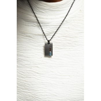 Collier mono-motif Balthazar en Acier 316L avec diamant blanc