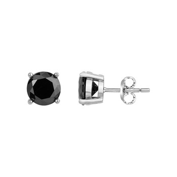 Boucles d'oreilles puces Ryo en Acier 316L avec oxyde de zirconium noir