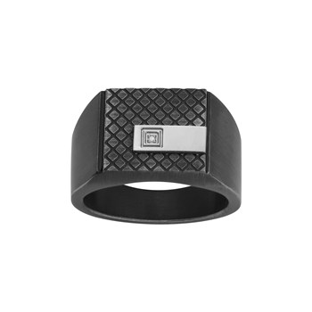 Chevalière Balthazar en Acier 316L avec diamant blanc