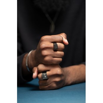 Chevalière Balthazar en Acier 316L avec diamant blanc