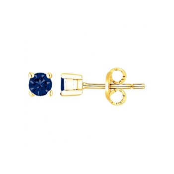 Boucles d'oreilles clous en Plaqué Or avec oxyde de zirconium bleu saphir
