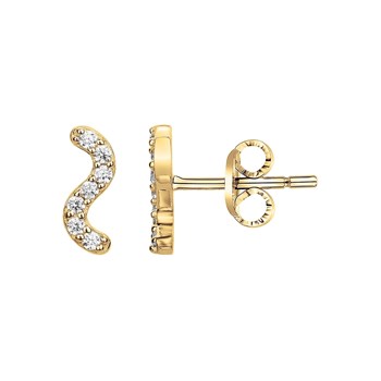 Boucles d'oreilles clous en Plaqué Or avec oxyde de zirconium blanc