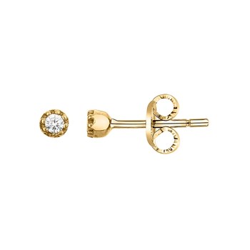 Boucles d'oreilles clous en Plaqué Or avec oxyde de zirconium blanc
