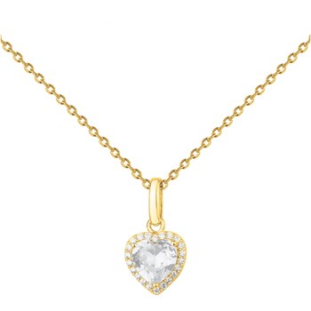 Collier mono-motif en Plaqué Or avec  blanc