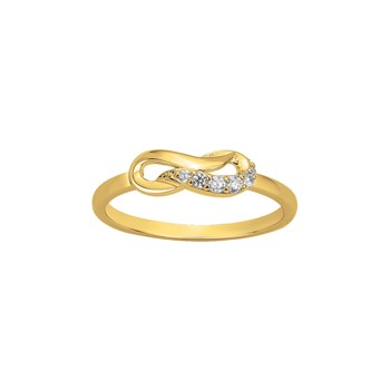Bague en Plaqué Or avec oxyde de zirconium blanc