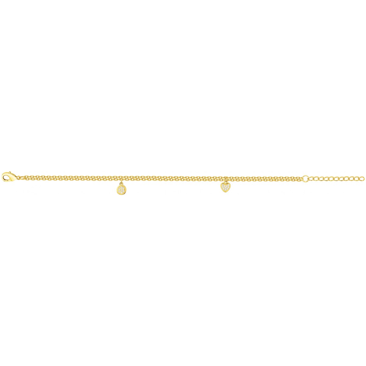 Bracelet souple multi-motifs en Plaqué Or avec blanc