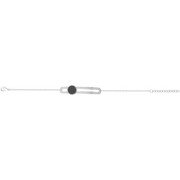 Bracelet souple mono-motif Natalie en Argent avec oxyde de zirconium blanc