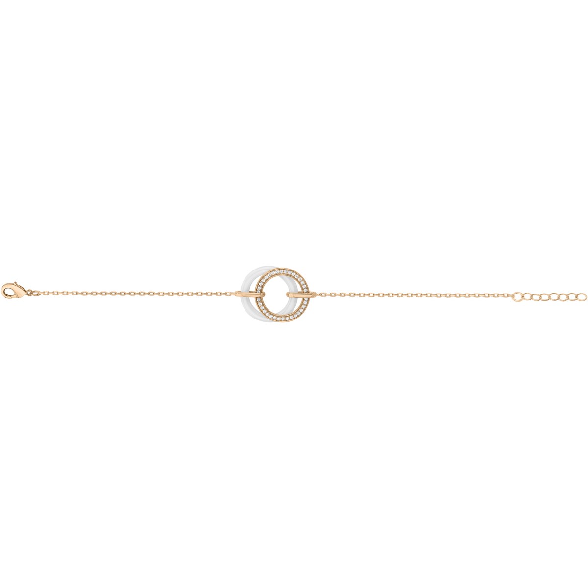 Bracelet souple mono-motif Ava en Plaqué Or avec oxyde de zirconium blanc