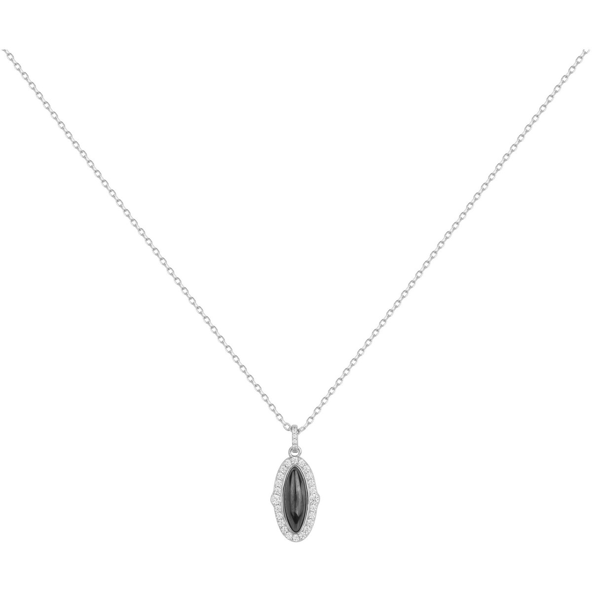 Collier mono-motif Hazel en Argent avec oxyde de zirconium blanc