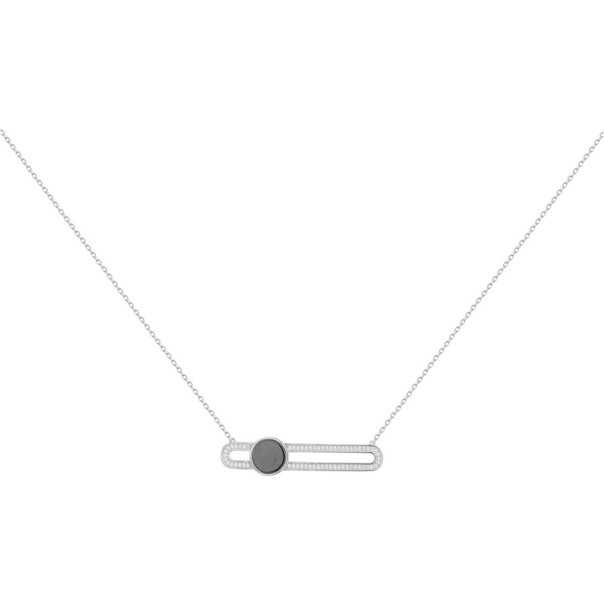 Collier mono-motif Natalie en Argent avec oxyde de zirconium blanc