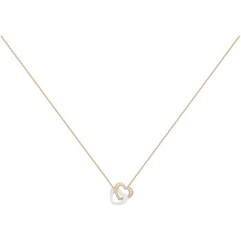 Collier mono-motif Aurora en Plaqué Or avec oxyde de zirconium blanc