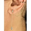 Clip d'oreille earcuff double chaînettes oxydes de zirconium pendants Plaqué OR 750 3 microns - vue V2