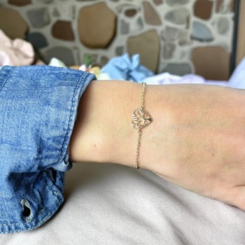 Bracelet arbre de vie dans un coeur Plaqué OR 750 3 microns