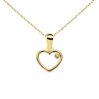 Collier Pendentif Or Carats Jaune Coeur Chaine Dor E L