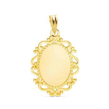 Collier - Médaille Vierge Miraculeuse Filigranes Or Jaune - Chaîne Dorée