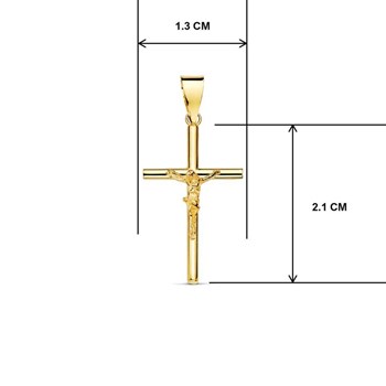 Médaille Croix Or 18 Carats 750/000 - Christ sur la Croix - Chaine Dorée