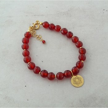 Bracelet Cornaline Chakra Svadhisthana Argent 925 Doré