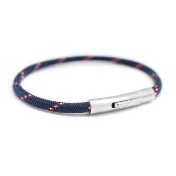 Red and blue cord bracelet - Stainless steel - SPONSOR engraving