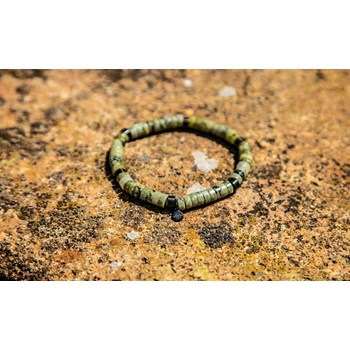 Bracelet Perles Heishi Jaspe Noir Jaune